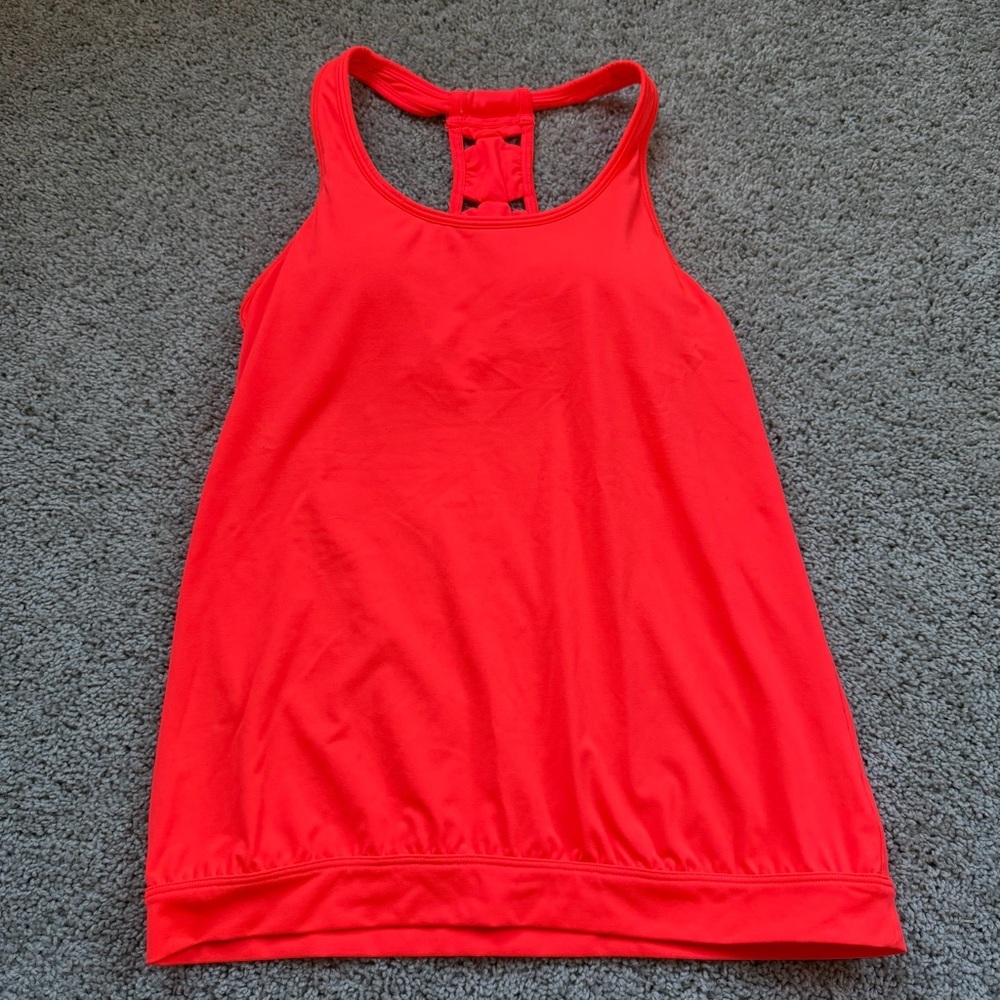 Athleta XO Tank Top Coral Sizzle Neon Orange Size Small